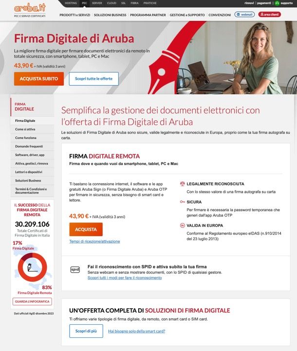 Firma su Webmail di Aruba