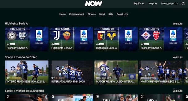 NOW Sport su computer