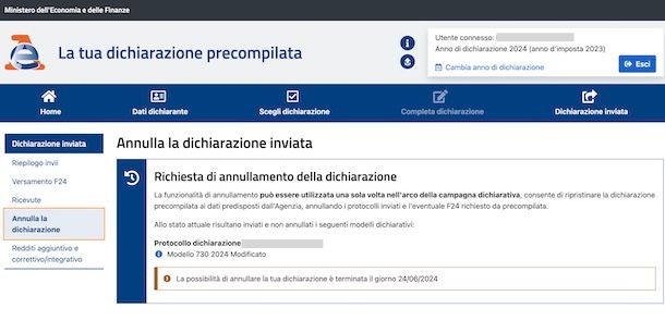 Annullare invio 730 precompilato