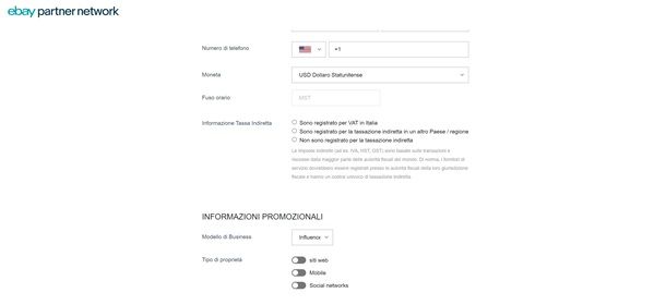 ebay parntner registrazione