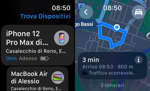 Apple Watch posizione iPhone