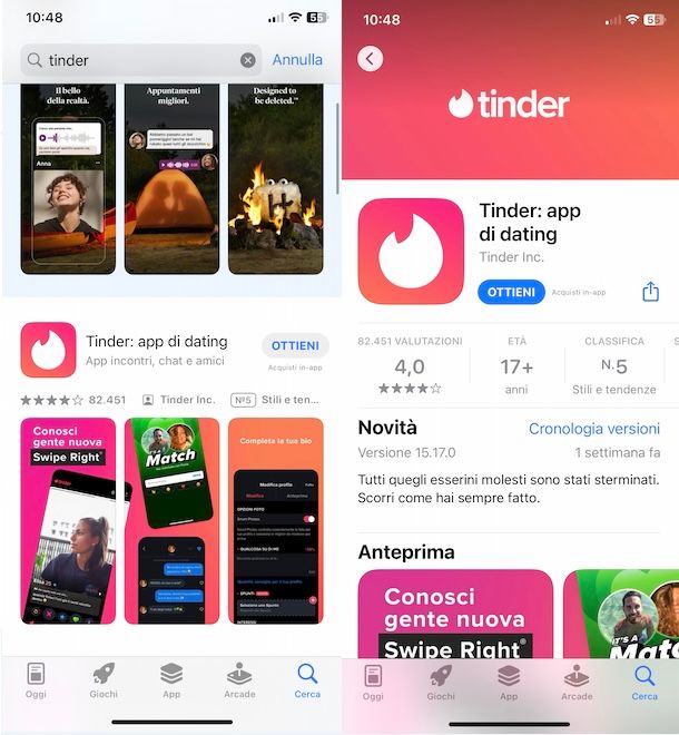 Scaricare Tinder su iPhone