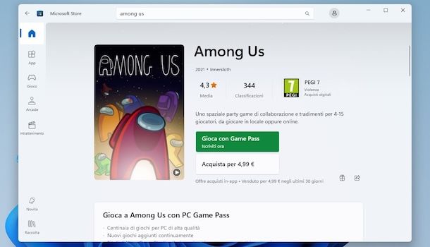 Among Us su Microsoft Store