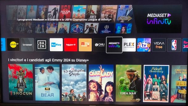 App Mediaset Infinity su Smart TV