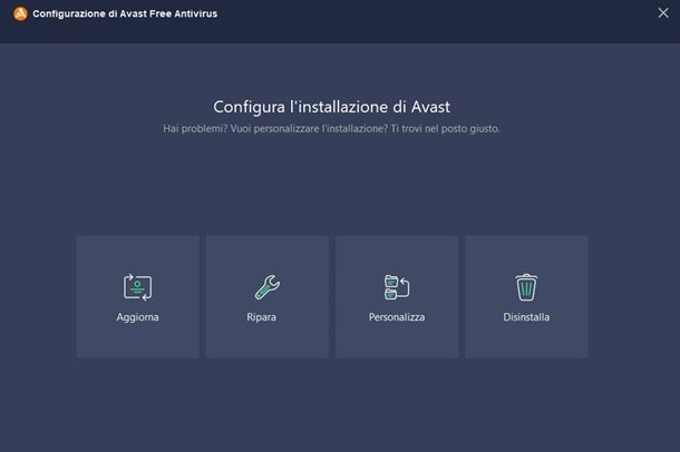 avast disinstallare