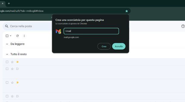 Scorciatoia Gmail Google Chrome Windows