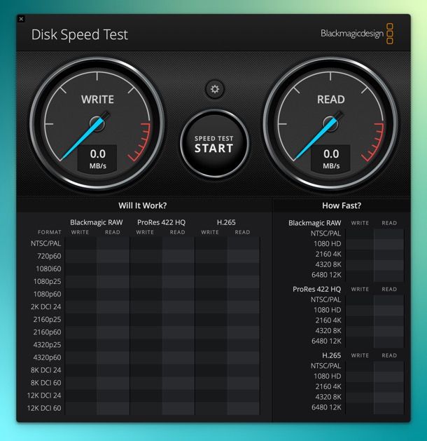 Blackmagic Disk Speed Test