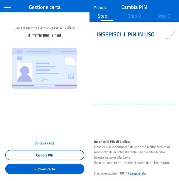Come cambiare PIN CIE