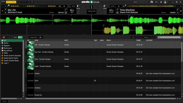 interfaccia Serato DJ Lite