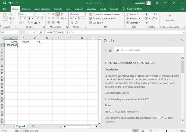 excel arrotonda moltiplicazione