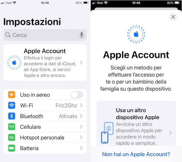 Impostare ID Apple su iPhone