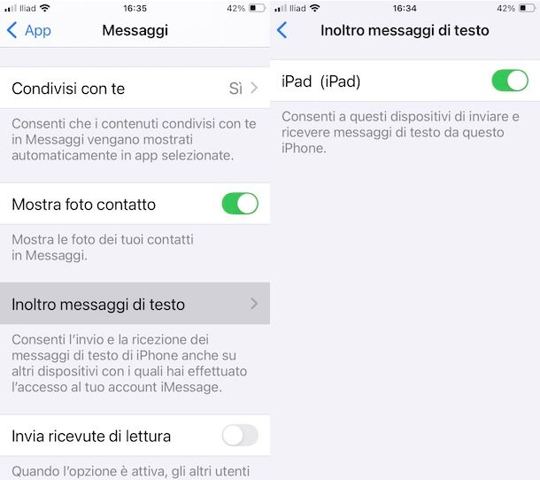 Inoltre SMS su iPhone