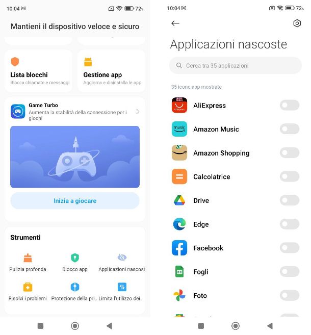 Come nascondere app Xiaomi