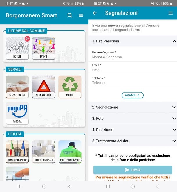 app comune segnalazione