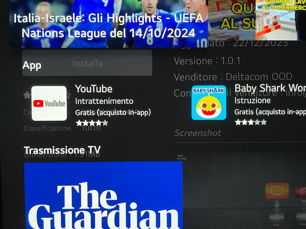 Scaricare app YouTube Smart TV LG