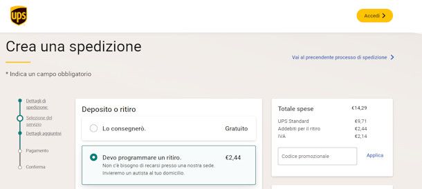 Come spedire con UPS online