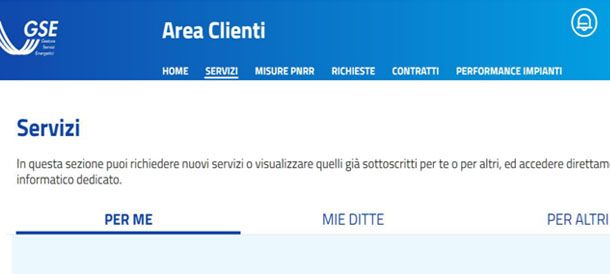 Servizi Area Clienti GSE