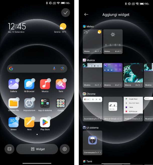Come usare i widget su Xiaomi