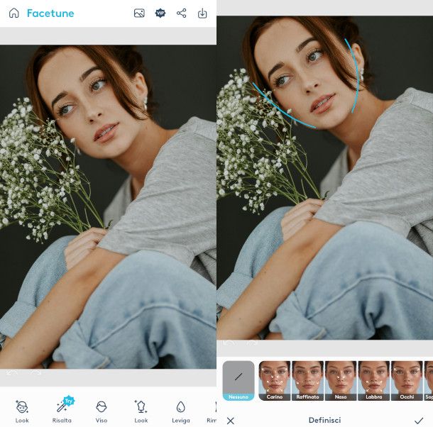 schermate app Facetune