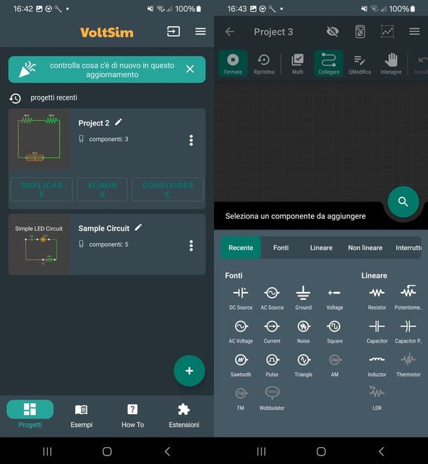 VoltSim app android circuiti elettrici