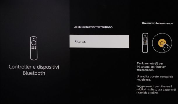 aggiunta telecomando a Fire TV Stick