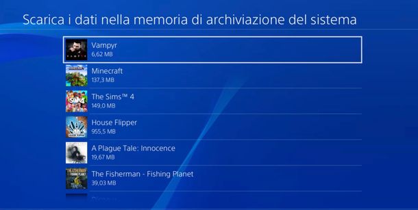 Dati salvati minecraft PS4