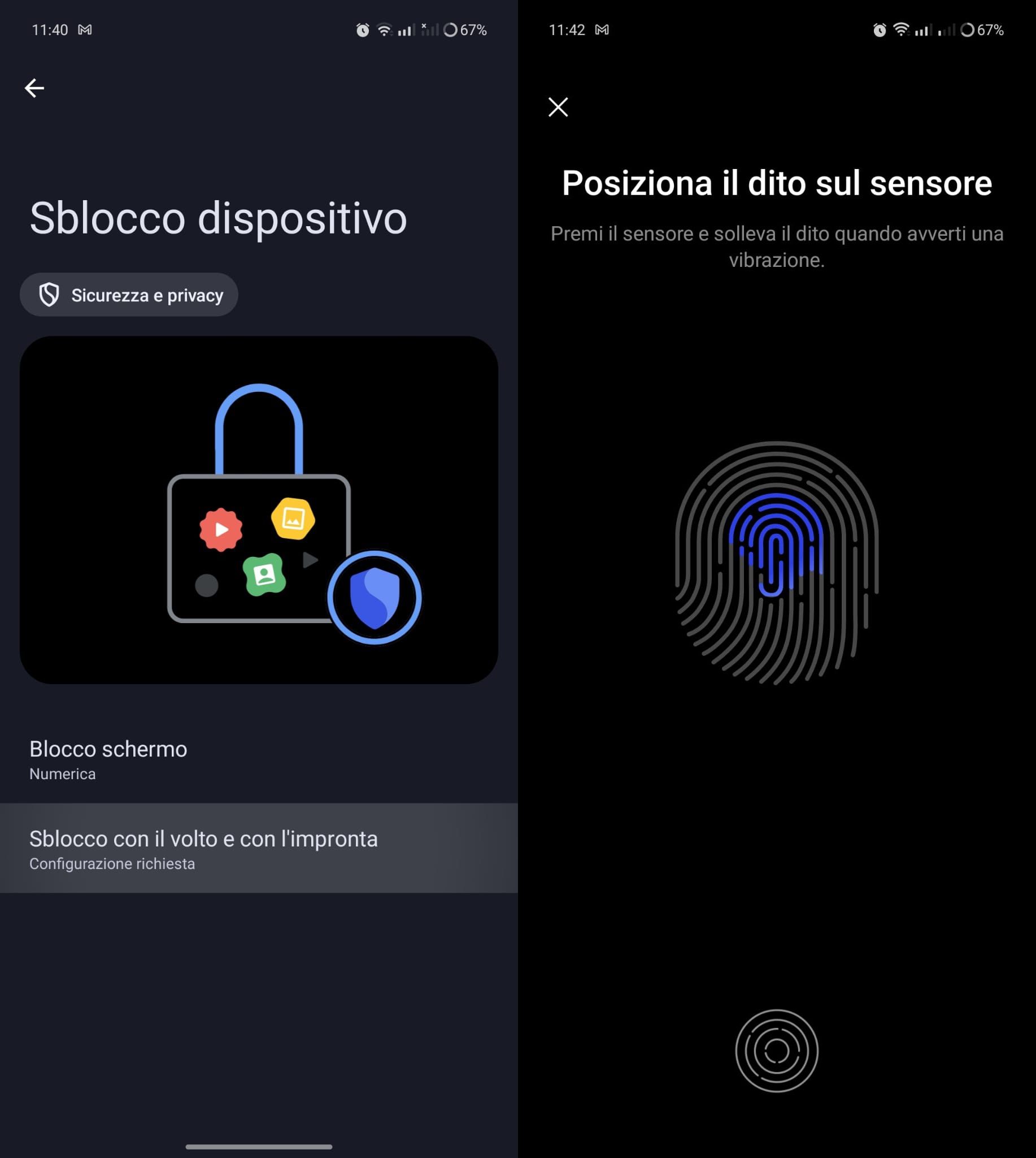 Impostare impronta digitale realme