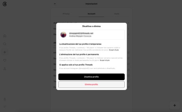 Come si fa a togliere Threads da Instagram da PC