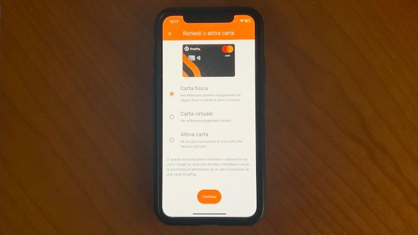 Attivare carta DropPay