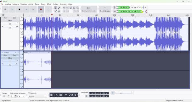 interfaccia Audacity