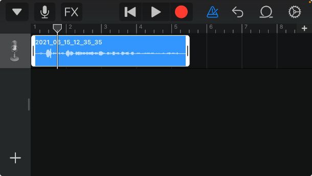 interfaccia GarageBand app