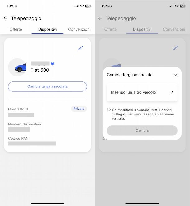 Cambiare targa su UnipolMove