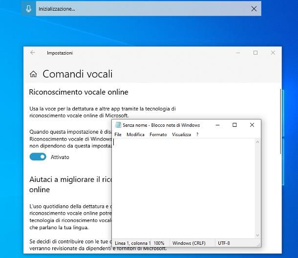 Riconoscimento vocale su Windows 10