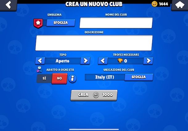 Creare un club su Brawl Stars