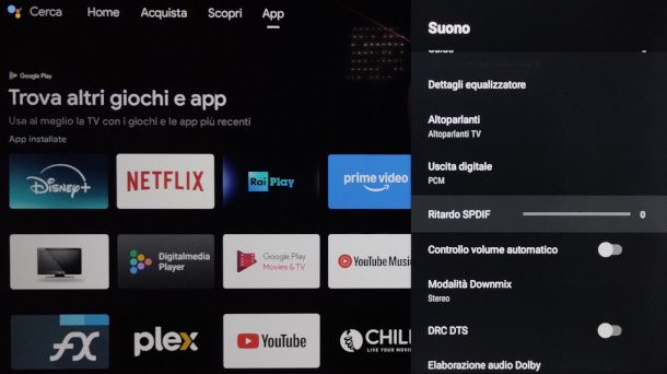 impostazioni audio Smart TV