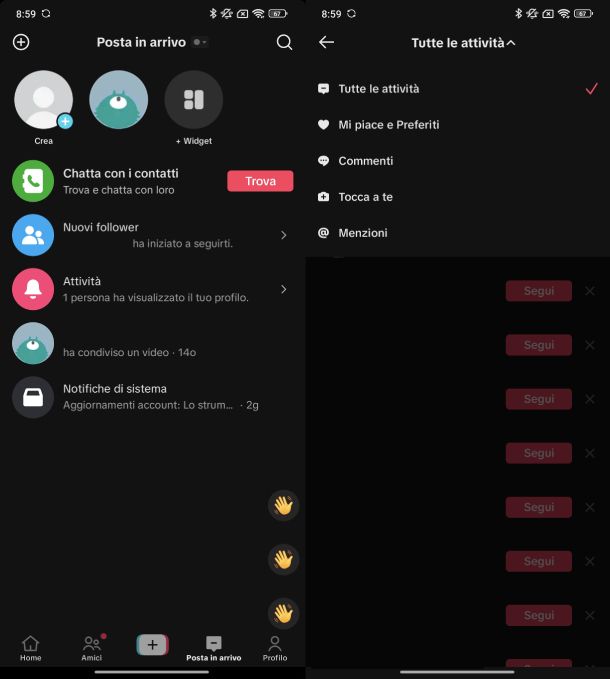 Vedere mi piace ricevuti TikTok Android