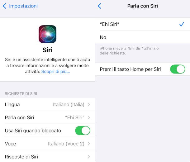 disattivazione Siri su iPhone