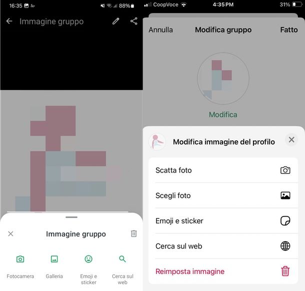 cambiare immagine gruppo WhatsApp