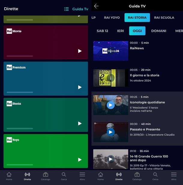 RaiPlay Rai Storia app