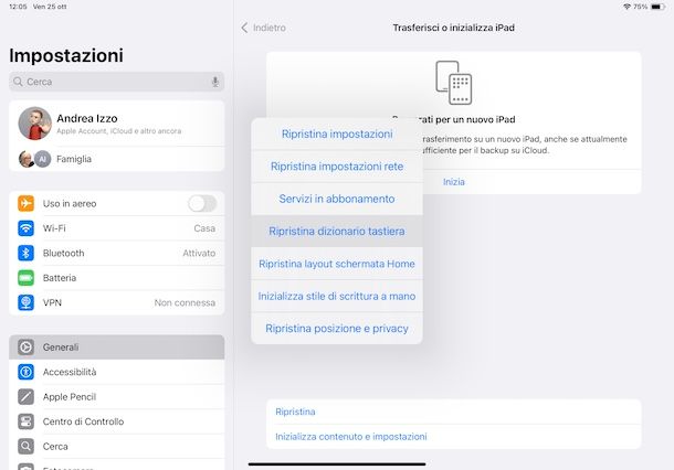 Eliminare cronologia tastiera iPad