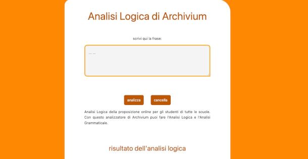 schermata sito Archivium analisi logica