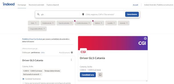 offerte di lavoro GLS su LinkedIn