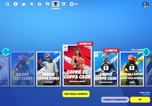 Partecipare a un torneo su Fortnite da iPad