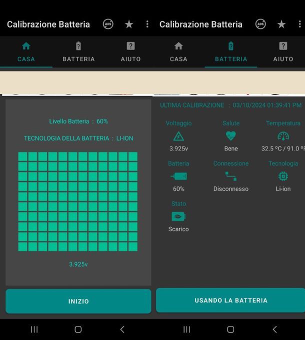 guida calibrazione batteria