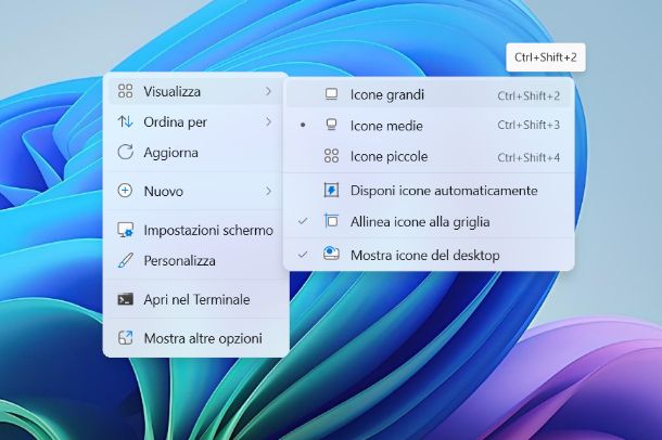 Cambiare visualizzazione icone su Windows 11