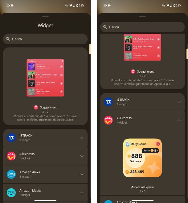 Come usare i widget su Android