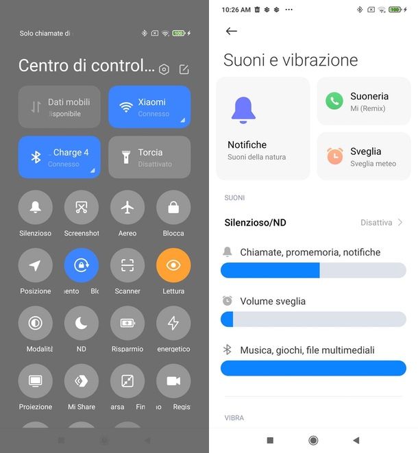 Impostazioni volume e audio Xiaomi