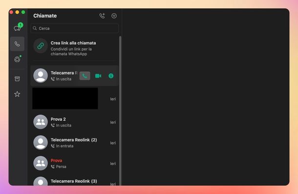 Chiamata vocale WhatsApp macOS
