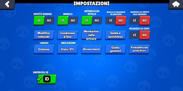 Disattivare la vibrazione su Brawl Stars