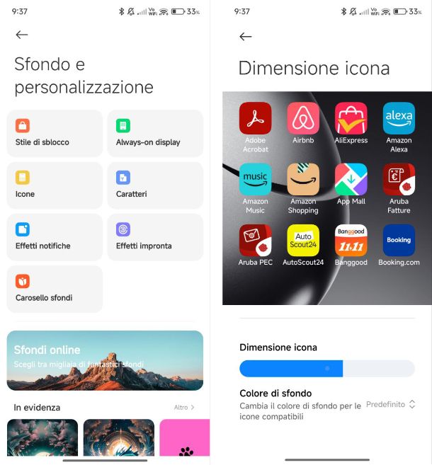 Come cambiare dimensione icone Xiaomi